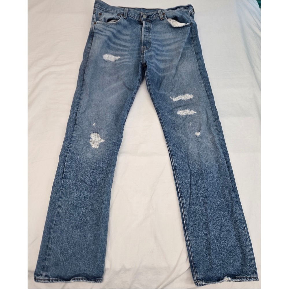 Levi's 501 '93 Straight Fit Jeans Men W33 L32 Distressed Button Fly 90s Style